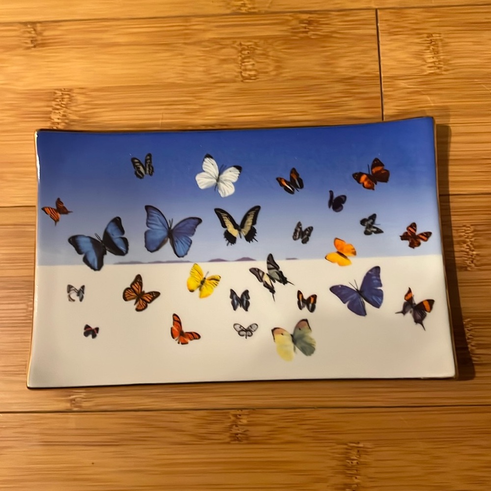 NIB-Gray Malin The Butterflies Porcelain Tray, orig $40